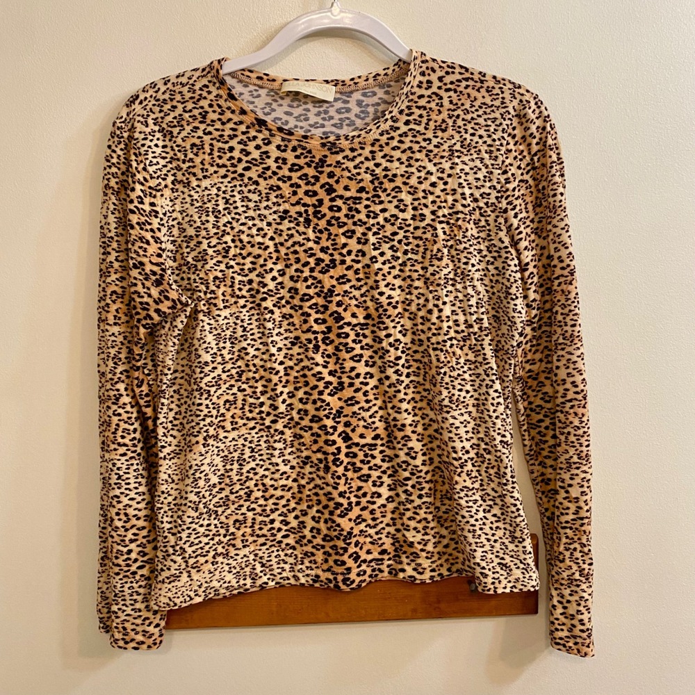 Ulla Johnson Eve Top Snow Leopard Print Shirt Womens Sz M 100% Cotton Fall 2022